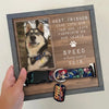 Custom Photo Pet Loss Sign, Collar Frame - Personalized Pet Memorial Sympathy Gifts For Dogs, Cats - Run Free Over Rainbow Bridge
