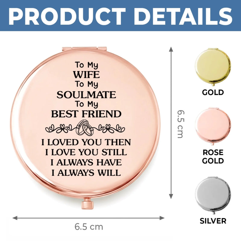 Custom Compact Mirror - Personalized Anniversary Wedding Gifts For Husband And Wife, Him And Her - Me And You Forever