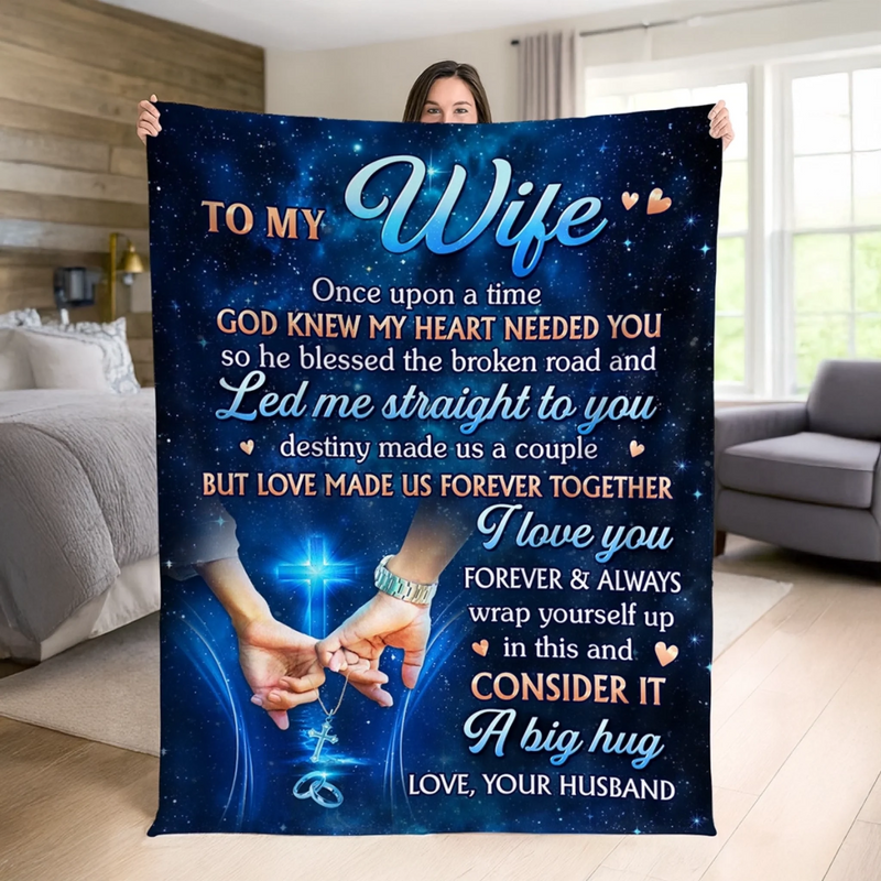 Custom Blanket - Personalized Anniversary Wedding Gifts For Husband And Wife, Him And Her - Side By Side Feels Natural
