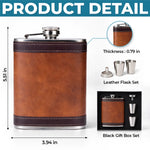 Custom Hip Flask Set - Personalized Anniversary Wedding Gifts For Husband And Wife, Him And Her - Built On Care And Time