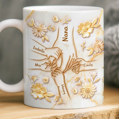 Custom 3D Inflated Effect Printed Mug - Personalized Mother's Day Gifts For Mom, Grandma - Love Passed Down Forever