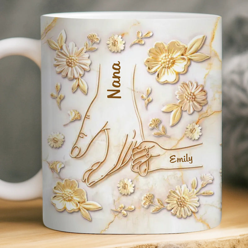 Custom 3D Inflated Effect Printed Mug - Personalized Mother's Day Gifts For Mom, Grandma - Love Passed Down Forever
