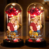 Custom Light Up Eternal Rose In Glass Dome - Personalized Anniversary Wedding Gifts For Husband And Wife, Him And Her - Our Hearts Choose Forward