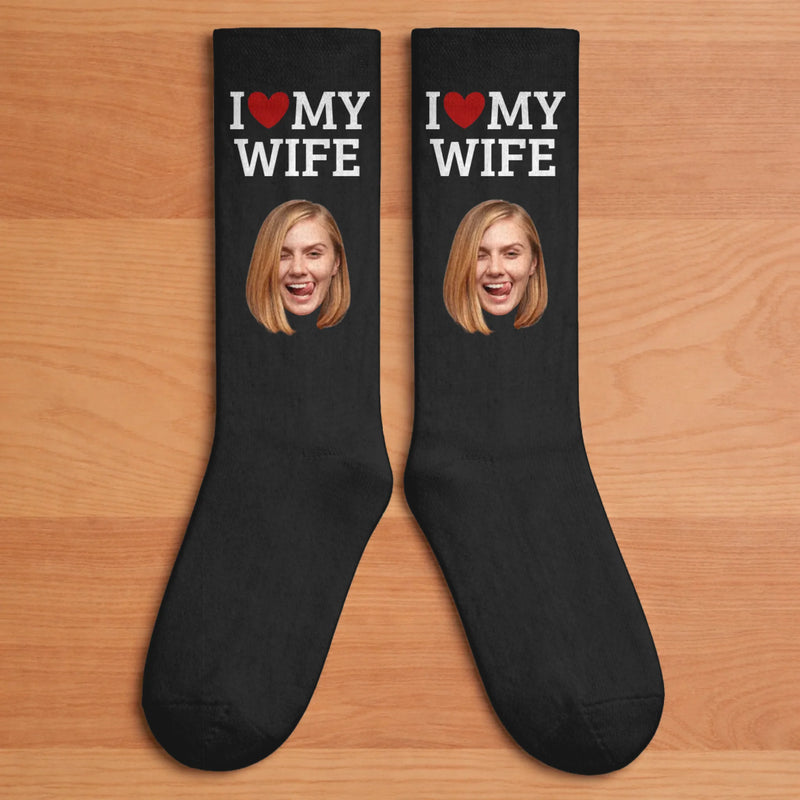 Custom Photo Crew Socks - Personalized Anniversary Wedding Gifts For Husband And Wife, Him And Her - You Are My Home