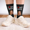 Custom Photo Crew Socks - Personalized Anniversary Wedding Gifts For Husband And Wife, Him And Her - You Are My Home