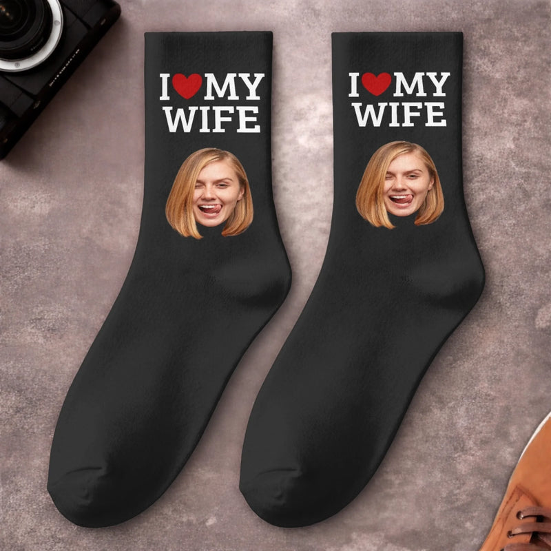 Custom Photo Crew Socks - Personalized Anniversary Wedding Gifts For Husband And Wife, Him And Her - You Are My Home
