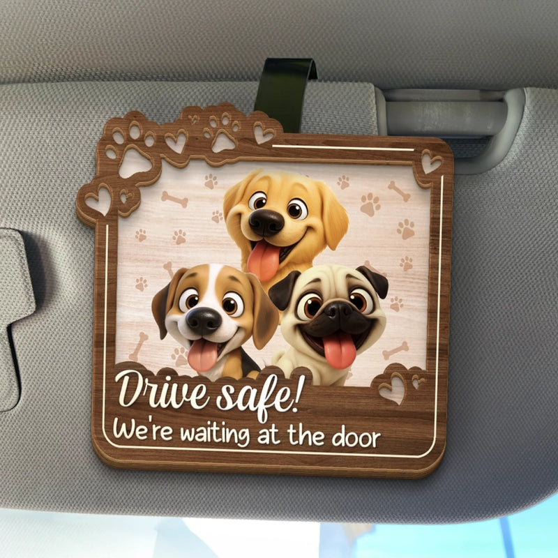 Custom Car Visor Clip - Personalized Birthday Gifts For Dog Lovers, Dog Dad And Mom - Always Come Back Home