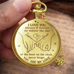 Custom Pocket Watch - Personalized Anniversary Wedding Gifts For Husband And Wife, Him And Her - Love Feels Right With You