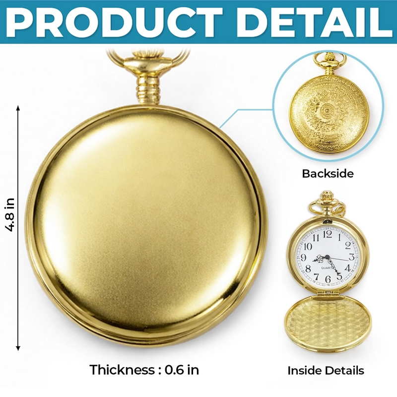 Custom Pocket Watch - Personalized Anniversary Wedding Gifts For Husband And Wife, Him And Her - Love Feels Right With You