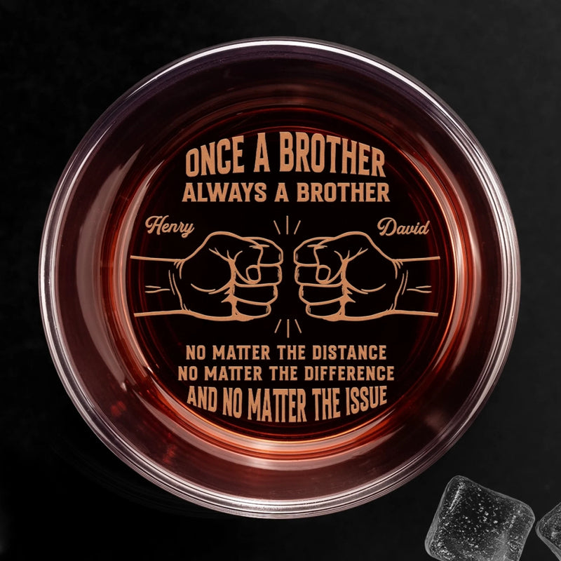 Custom Whiskey Glass - Personalized Birthday Gifts For Brother - Growing Stronger Together Always