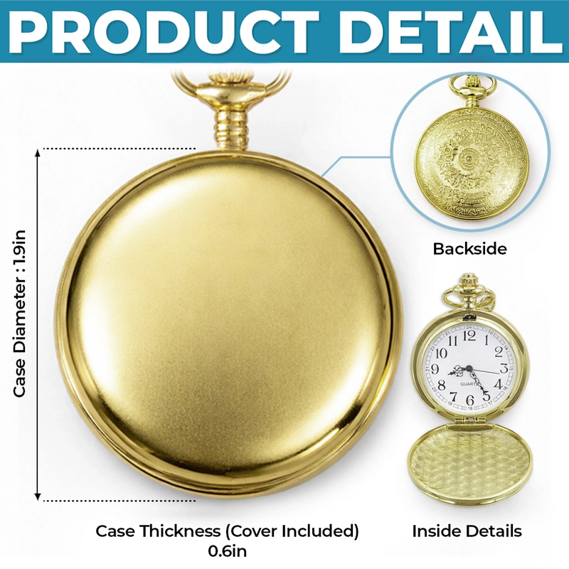 Custom Photo Pocket Watch - Personalized  Anniversary Wedding Gifts For Husband And Wife, Him And Her - Us Feels Right Always