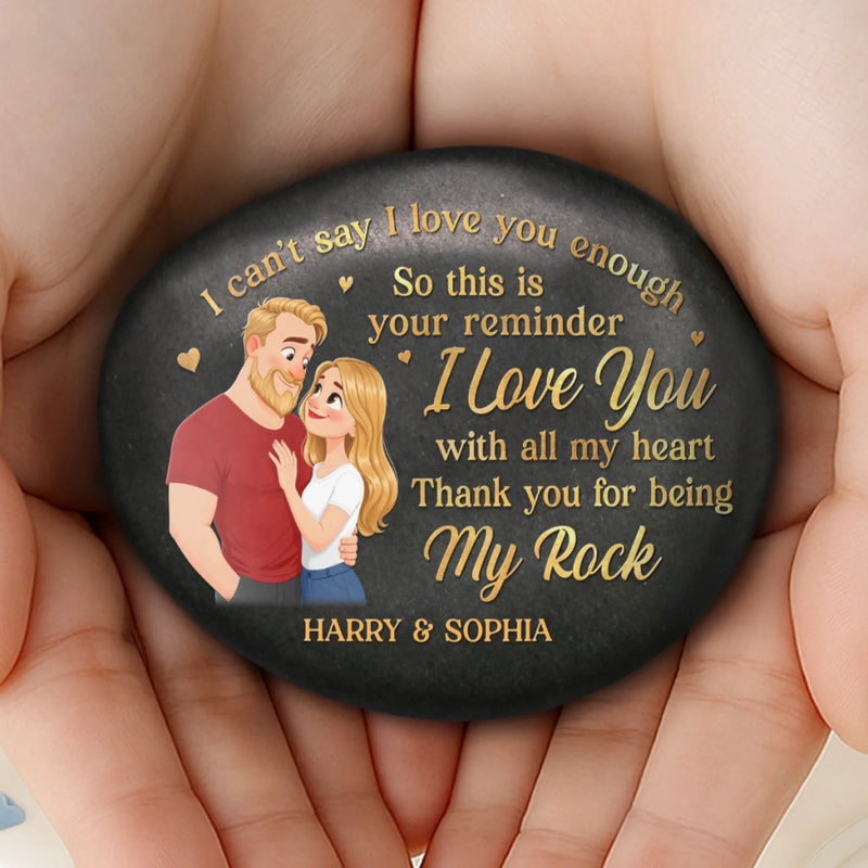 Custom Printed Rock - Personalized Anniversary Wedding Gifts For Husband And Wife, Him And Her - Love Lives In Small Moments