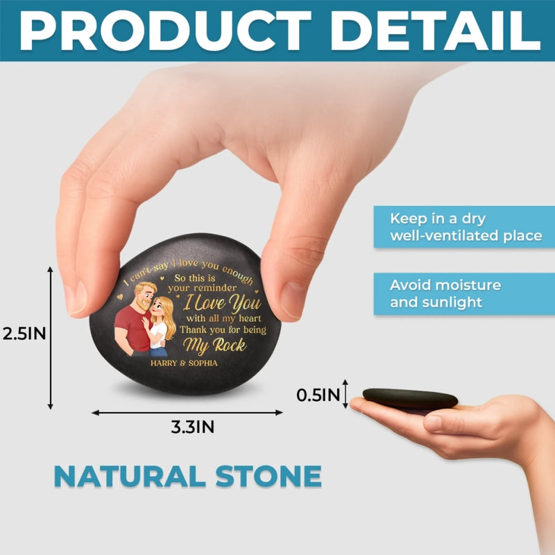 Custom Printed Rock - Personalized Anniversary Wedding Gifts For Husband And Wife, Him And Her - Love Lives In Small Moments