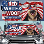 Custom Auto Windshield Sunshade, Car Window Protector - Personalized America 250th Anniversary Gifts For Dog Lovers, Dog Dad And Mom - Patriotic Pup On Duty