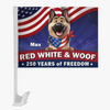 Custom Car Window Flag - Personalized America 250th Anniversary Gifts For Dog Lovers, Dog Dad And Mom - Rolling With Patriotic Pups