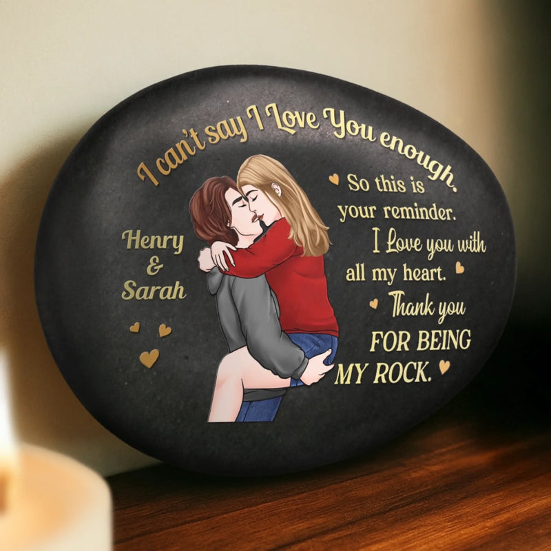 Custom Printed Rock - Personalized Anniversary Wedding Gifts For Husband And Wife, Him And Her - Love Built To Last