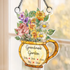 Custom Wavy Acrylic Window Suncatcher - Personalized Mother's Day Birthday Gifts For Mom, Grandma - Love Planted, Memories Bloom