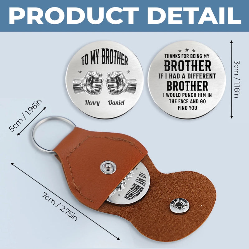 Custom Pocket Hug - Personalized Birthday Gifts For Brother - Side By Side Since Childhood