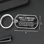Custom Keychain - Personalized Birthday Gifts For Brother - Side By Side Since Day One