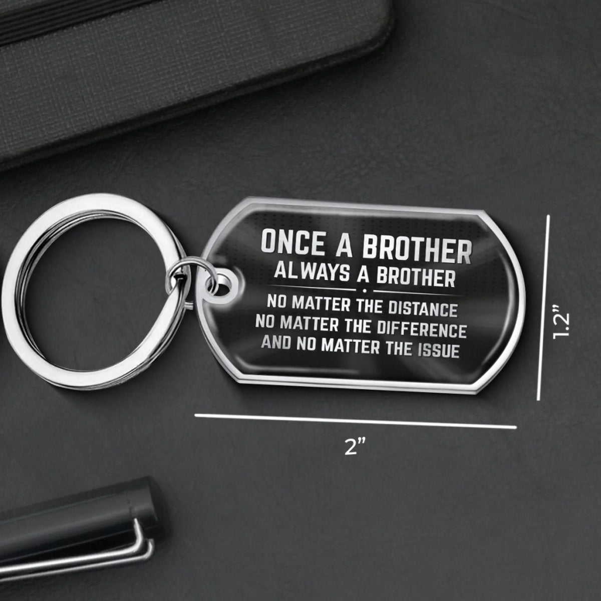 Custom Keychain - Personalized Birthday Gifts For Brother - Side By Side Since Day One