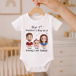 Custom First Mother's Day Baby Onesie - Personalized Baby Shower, Gender Reveal Gifts For New Moms, New Dads, New Parents - Made Of Love