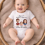 Custom First Mother's Day Baby Onesie - Personalized Baby Shower, Gender Reveal Gifts For New Moms, New Dads, New Parents - Made Of Love