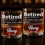 Custom Whiskey Glass - Personalized Retirement Gifts For Women, Men - Not My Problem Anymore