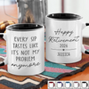 Custom Accent Mug - Personalized Retirement Gifts For Women, Men - Zero Meetings, Zero Stress