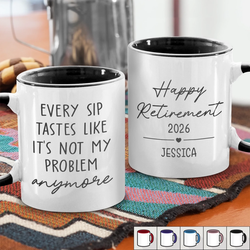 Custom Accent Mug - Personalized Retirement Gifts For Women, Men - Zero Meetings, Zero Stress