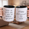 Custom Accent Mug - Personalized Retirement Gifts For Women, Men - Zero Meetings, Zero Stress