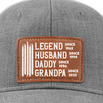 Custom Leather Patch Hat - Personalized Birthday Gifts For Dad, Grandpa - The Man We Admire
