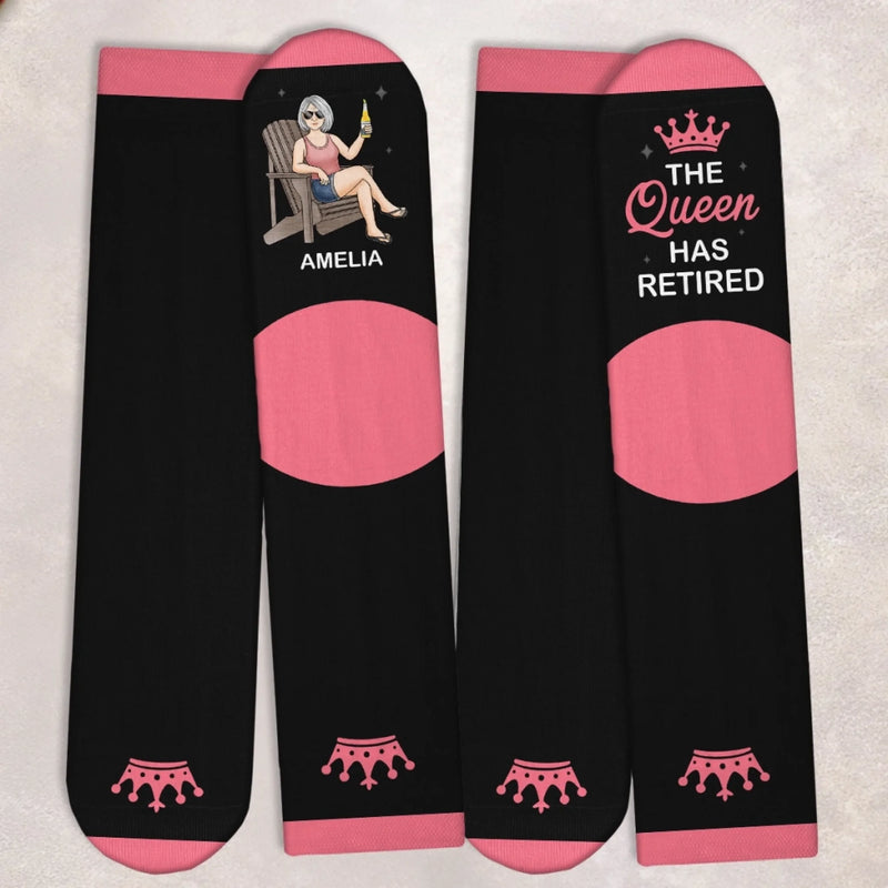 Custom Crew Socks - Personalized Retirement Gifts For Women, Coworker, Work Bestie - Goodbye Work, Hello Life