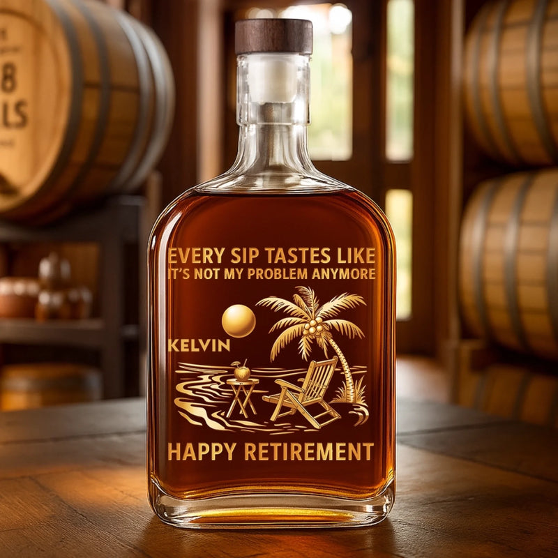 Custom Whiskey Bottle -Personalized Retirement Gifts For Women, Men - Cheers To New Beginnings