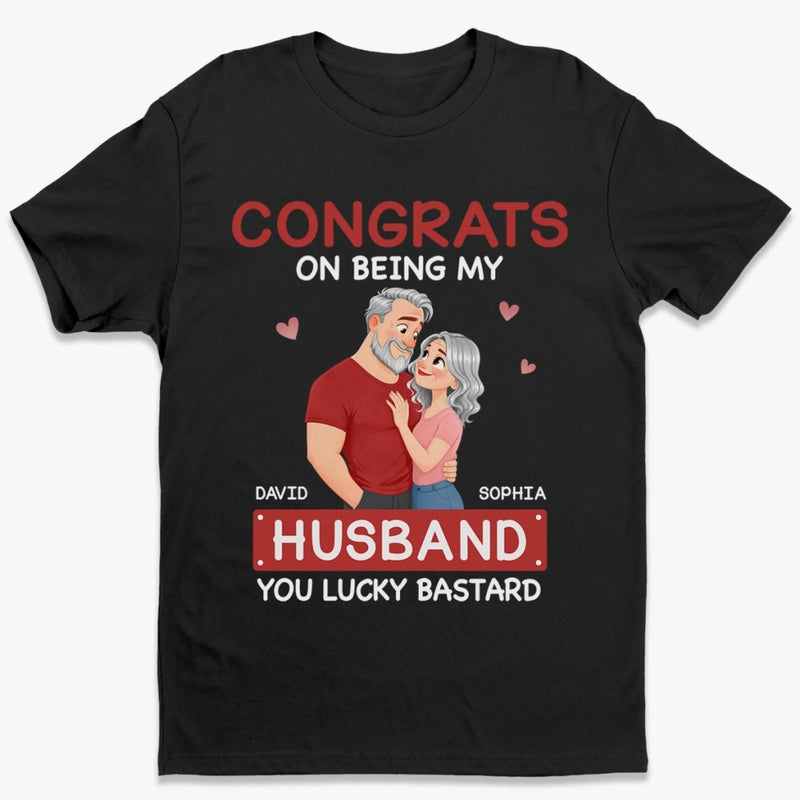 Custom Unisex T-shirt, Premium T-shirt, Hoodie - Personalized Anniversary Wedding Gifts For Husband And Wife, Him And Her - Lucky To Be Loved By You