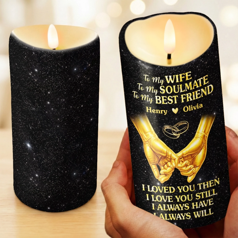 Custom LED Candle - Personalized Anniversary Wedding Gifts For Husband And Wife, Him And Her - To My Soulmate