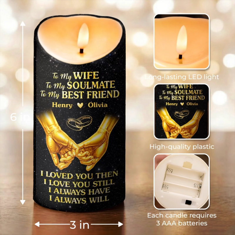 Custom LED Candle - Personalized Anniversary Wedding Gifts For Husband And Wife, Him And Her - To My Soulmate