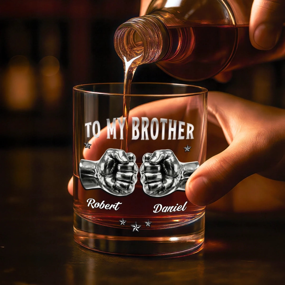 Custom Whiskey Glass - Personalized Birthday Gifts For Brother - A Sip Of Brotherhood