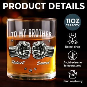 Custom Whiskey Glass - Personalized Birthday Gifts For Brother - A Sip Of Brotherhood