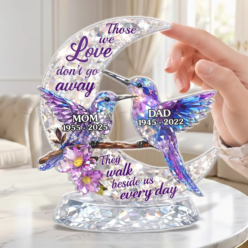Custom Acrylic Plaque - Personalized Memorial Sympathy Gifts For Loss Of Mom, Dad - Love Never Dies