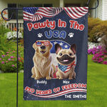 Custom Flag - Personalized America 250th Anniversary Gifts For Dog Cat Lovers, Dog Dad And Mom, Cat Owners - Pawty In The USA