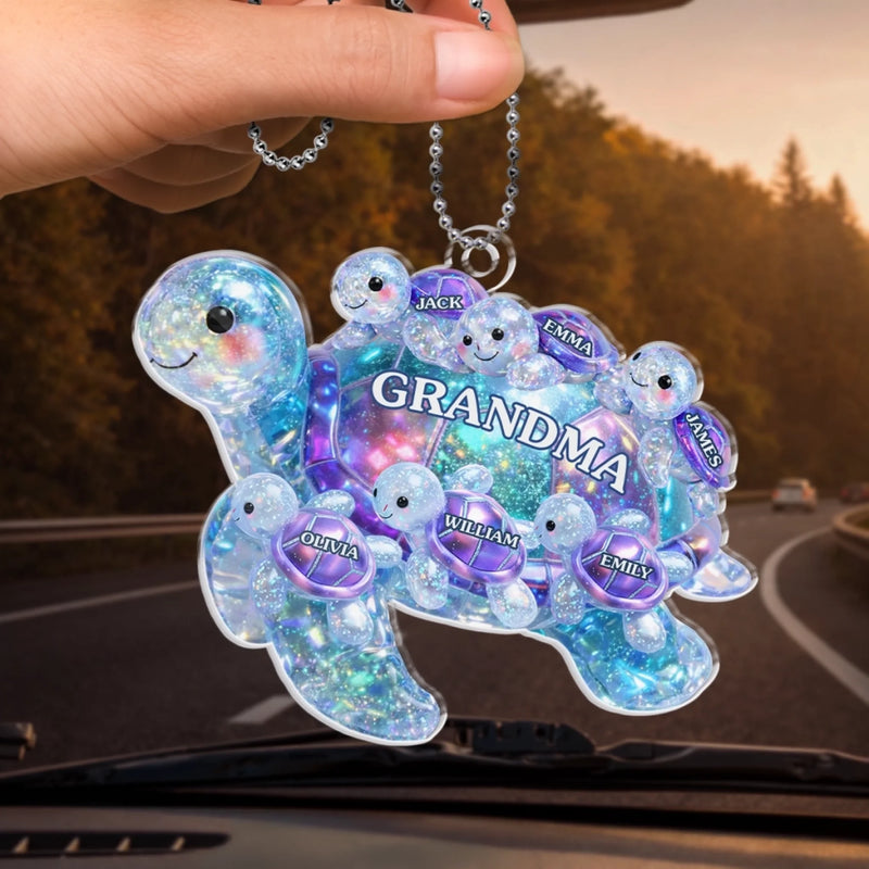 Custom Acrylic Car Ornament - Personalized Mother's Day Gifts For Mom, Grandma - Heart To Heart