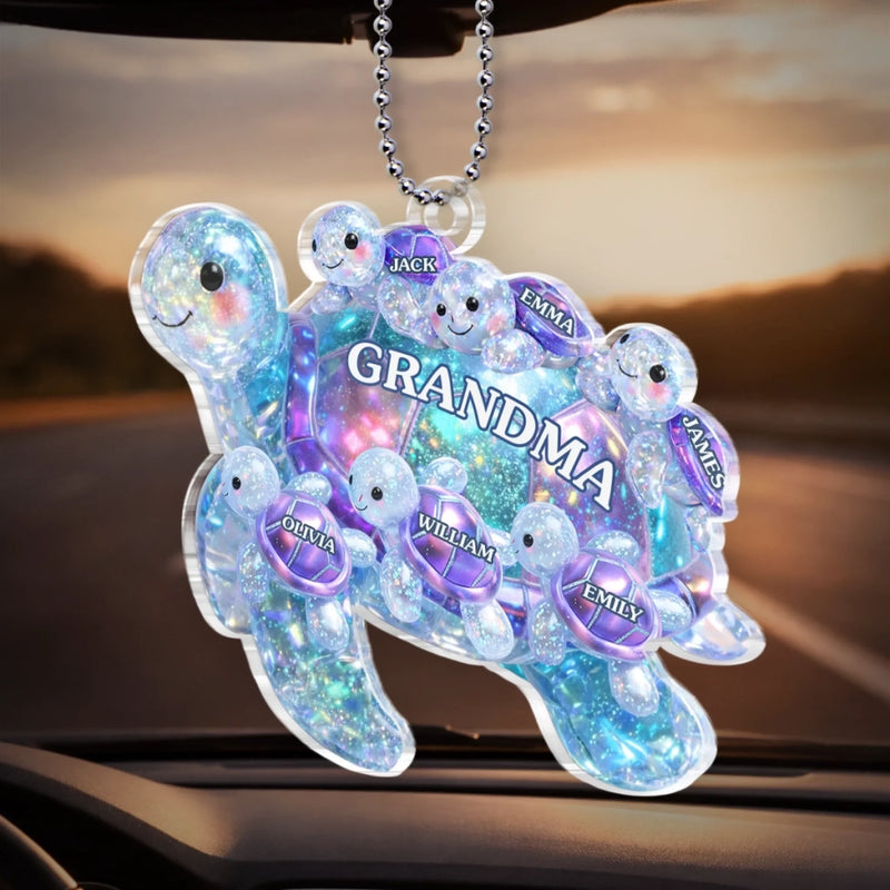 Custom Acrylic Car Ornament - Personalized Mother's Day Gifts For Mom, Grandma - Heart To Heart