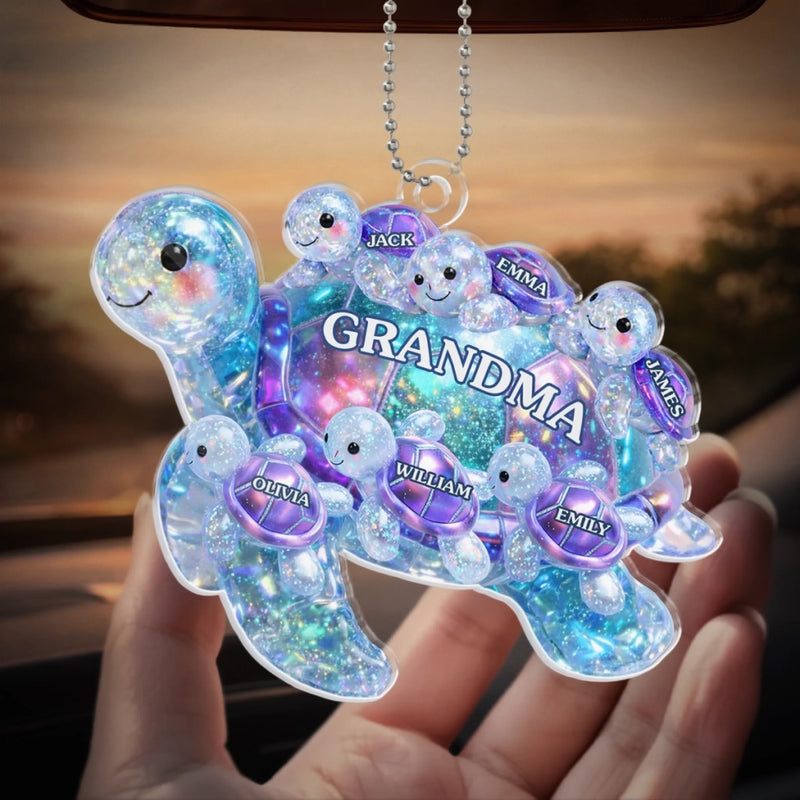 Custom Acrylic Car Ornament - Personalized Mother's Day Gifts For Mom, Grandma - Heart To Heart