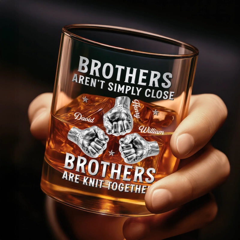 Custom Whiskey Glass - Personalized Birthday Gifts For Brother - Side By Side Brothers