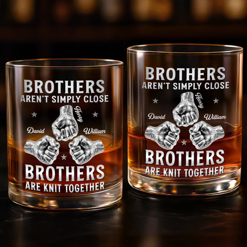 Custom Whiskey Glass - Personalized Birthday Gifts For Brother - Side By Side Brothers