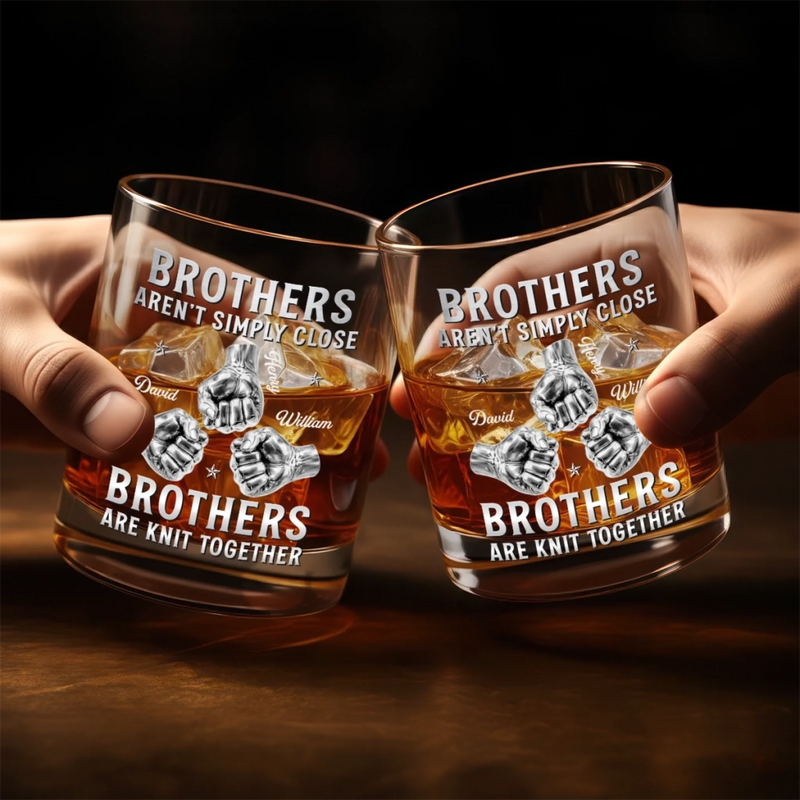 Custom Whiskey Glass - Personalized Birthday Gifts For Brother - Side By Side Brothers