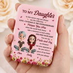 Custom LED Compact Makeup Mirror - Personalized Birthday Gifts For Daughter, Granddaughter - Daughter Makes Me Smile