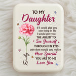 Custom LED Compact Makeup Mirror - Personalized Birthday Gifts For Daughter, Granddaughter - Watching My Daughter Grow