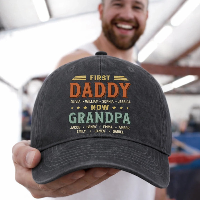 Custom Vintage Washed Denim Baseball Cap - Personalized Birthday Gifts For Dad, Grandpa, Husband - Strong And Kind