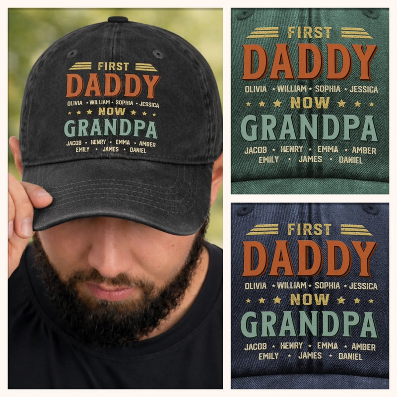 Custom Vintage Washed Denim Baseball Cap - Personalized Birthday Gifts For Dad, Grandpa, Husband - Strong And Kind